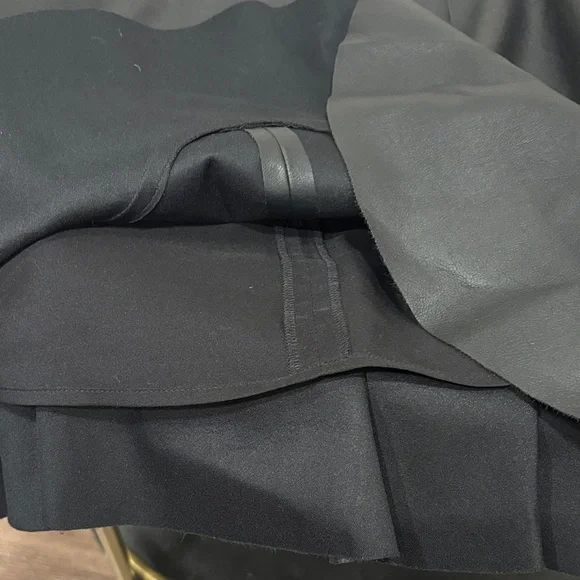 EUC Vegan Leather Black Ruffle Mini Skirt - Picture 6 of 6